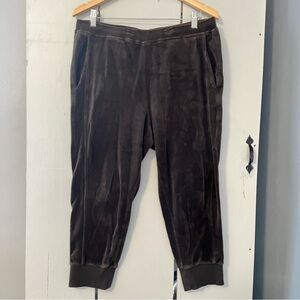 Vince Women Brown Velvet Soft Cotton Joggers Sweatpants Large